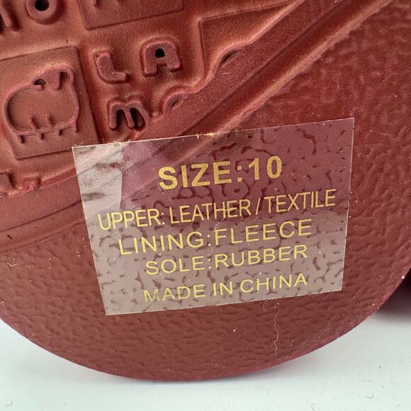 LAMO Red Suede Knit Cuff Boots Women’s Size 10 Cozy Winter Fleece Lined NIB - Picture 10 of 10